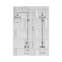 Sognare Chrome Traditional Fixed Head Rigid Riser Thermostatic Mixer Shower - Image 4