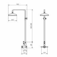 Sognare Chrome Traditional Fixed Head Rigid Riser Thermostatic Mixer Shower - Image 3