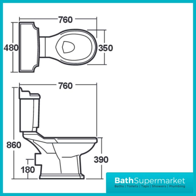 Traditional Style Close Coupled Legend Toilet Basin