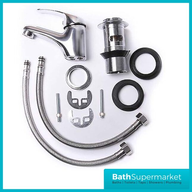 G4K Rio Chrome Single Lever Mono Basin Tap-Clicker Waste