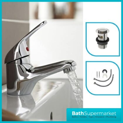 G4K Rio Chrome Single Lever Mono Basin Tap-Clicker Waste