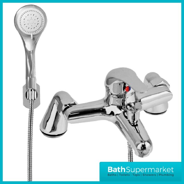 G4K Tidy Chrome Deck Mounted Bath Shower Mixer & Kit - Image 2