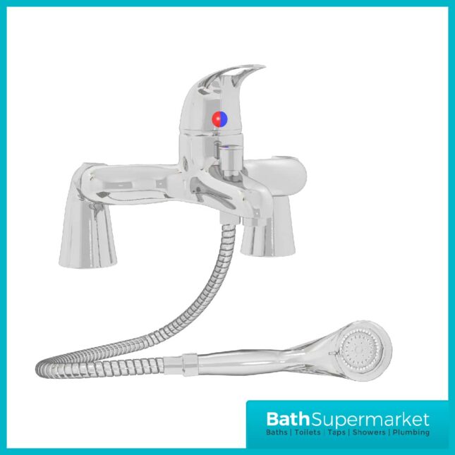 G4K Tidy Chrome Deck Mounted Bath Shower Mixer & Kit - Image 7