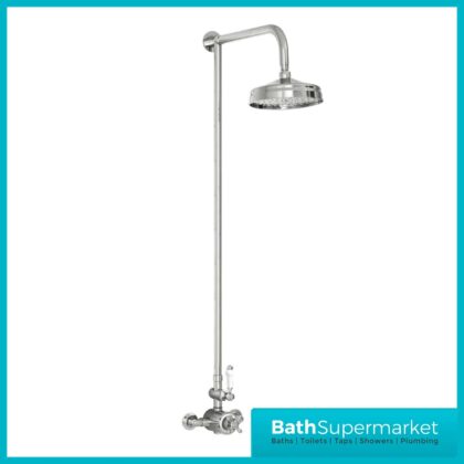 Sognare Chrome Traditional Rigid Riser Mixer Shower with Fixed Head