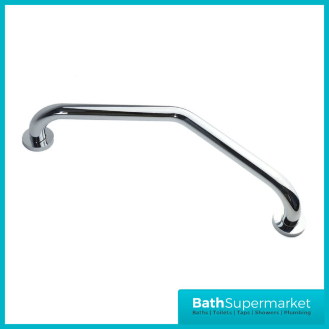 Angled Bathroom Grab Bar 370mm Modern Rail