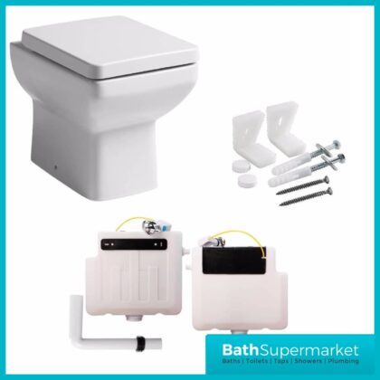 Tavistock Q60 460mm Compact Short Projection Back To Wall Pan Toilet + Cistern