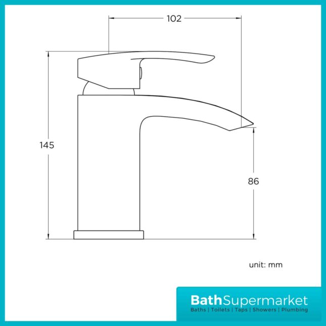 Descent Polished Chrome Mini Mono Basin Mixer Tap-Clicker Waste