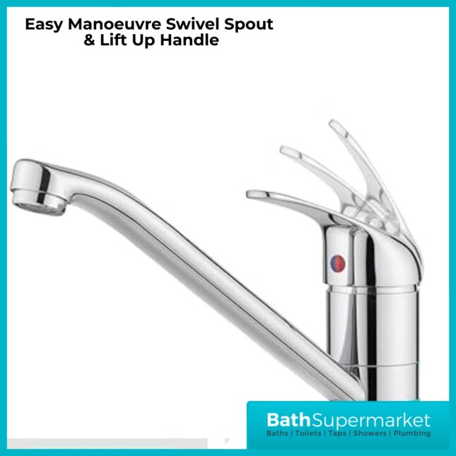 Clarity Single Lever Kitchen Sink Mixer Tap With Swivel Spout