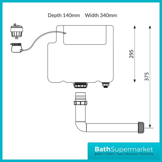 Sognare Bottom Inlet Cable Operated Dual Flush Concealed WC Cistern