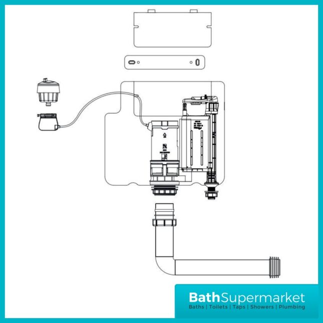 Sognare Bottom Inlet Cable Operated Dual Flush Concealed WC Cistern
