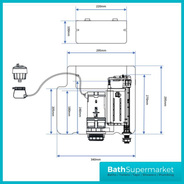 Sognare Bottom Inlet Cable Operated Dual Flush Concealed WC Cistern