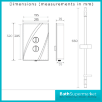 Bristan Cheer White Electric Shower 8.5KW & 9.5KW Power