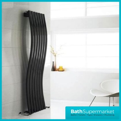 Hudson Reed Revive Wave Designer Vertical Radiator 1785mm H x 413mm W - Anthracite