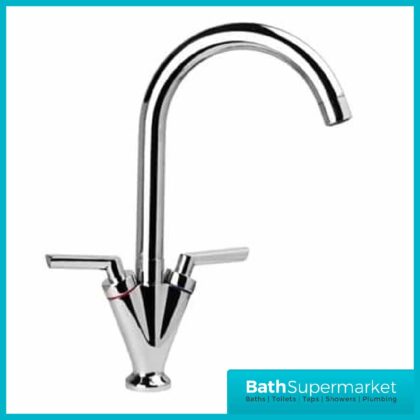 Olicana Kitchen Sink Mixer Tap Chrome Twin Levers KT11