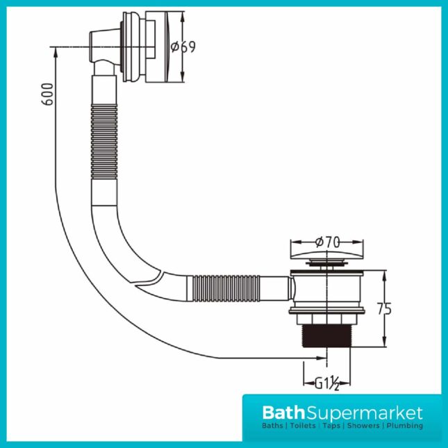 Modern Round Pop-Up Chrome Bath Waste-BW001