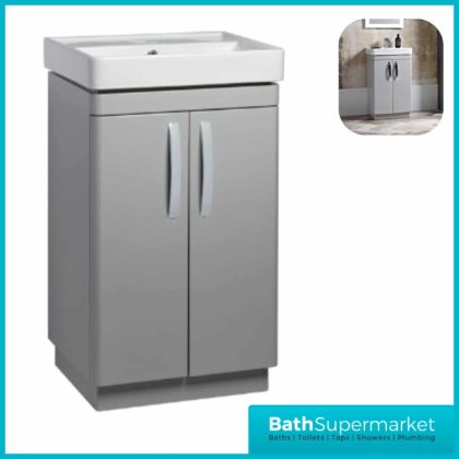 500mm Compass Gloss Grey Floorstanding Vanity Unit