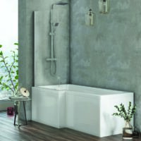 Titan 1800mm L Shaped Shower Bath with Screen & Front Panel – Left or Right Hand Option - Image 8