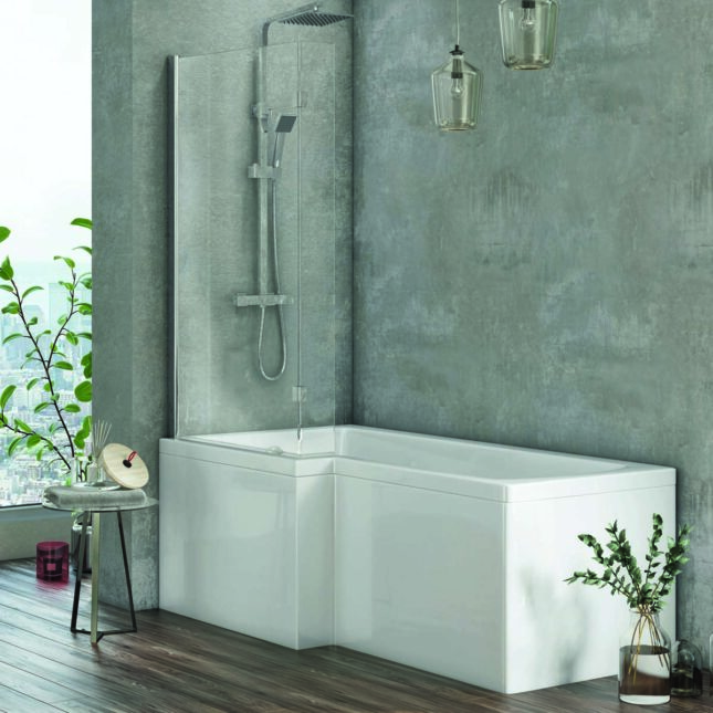 Titan 1800mm L Shaped Shower Bath with Screen & Front Panel – Left or Right Hand Option - Image 8