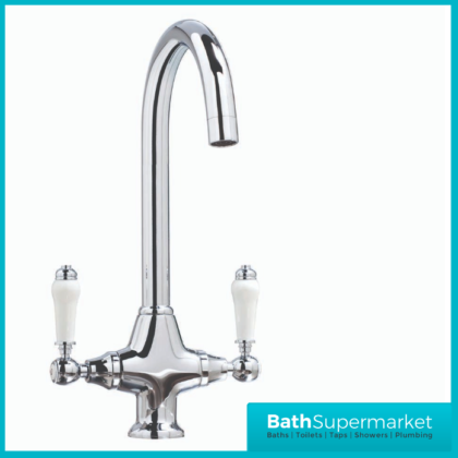 Excellence Chrome Swan Neck Swivel Spout Mixer Kitchen Tap