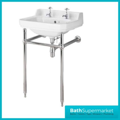 Traditional Chrome Washstand 2 Tap Hole Basin