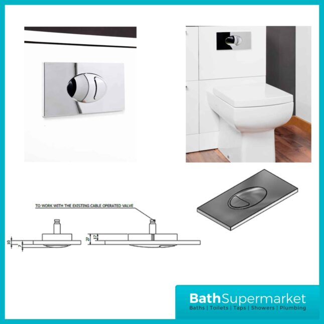 Chrome Cable Compatible Concealed Cistern Push Button Plate - Image 6