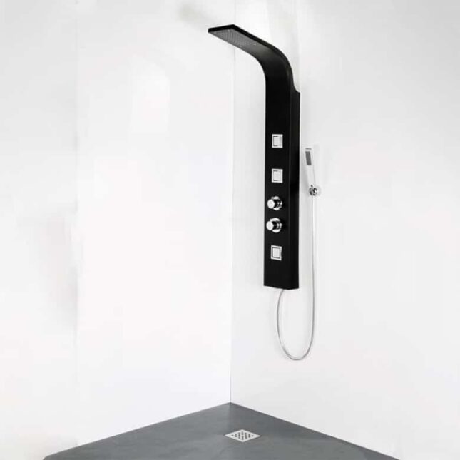 Cassellie Luna Thermostatic Black Shower Panel - Image 2