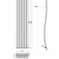 Hudson Reed Revive Wave Designer Vertical Radiator 1785mm H x 413mm W - Anthracite - Image 4