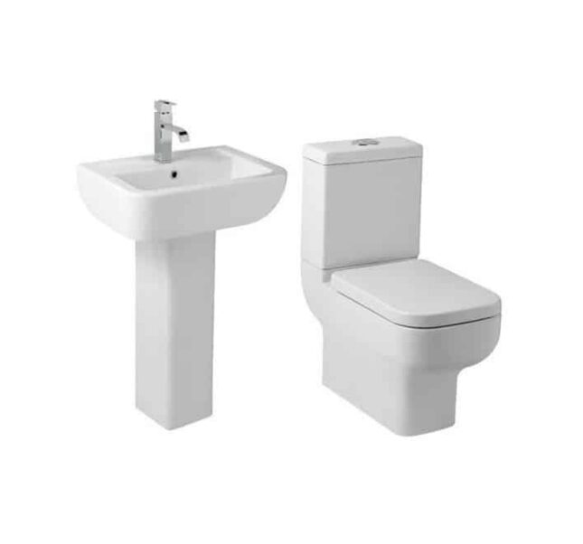 Options 600 Toilet & Basin Bathroom Suite - 1 Tap Hole - Image 6