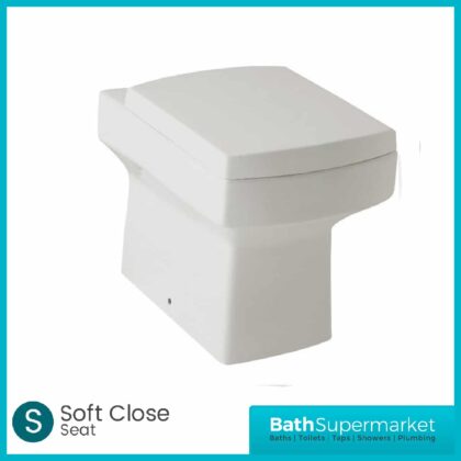 Embrace 520mm Square BTW Toilet Pan– Soft Close Seat