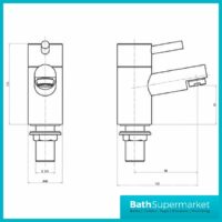 Kartell Plan Chrome Pair of Bath Pillar Taps-TAP016PL