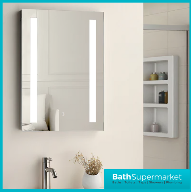 Tailored Niall LED Touch Illuminated Demister Mirror With Shaver Socket 700 x 500mm