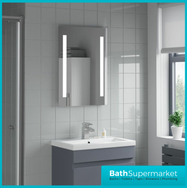 Tailored Niall LED Touch Illuminated Demister Mirror With Shaver Socket 700 x 500mm