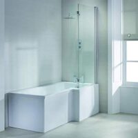 Titan L-Shaped 1700mm x 850mm x 700mm Shower Bath Left- Right Hand - Image 3