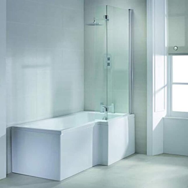 Titan L-Shaped 1700mm x 850mm x 700mm Shower Bath Left- Right Hand - Image 3