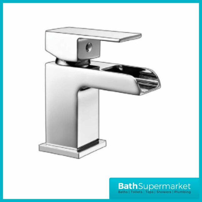 Victoria Waterfall Chrome Mini Mono Basin Mixer Tap & Clicker Waste - Image 2