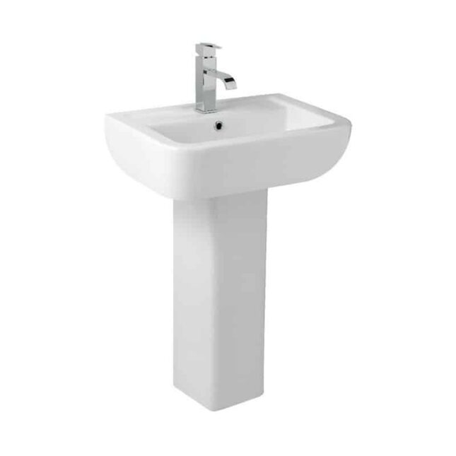 Options 600 Toilet & Basin Bathroom Suite - 1 Tap Hole - Image 5