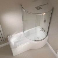 Titan Orbital 1500mm P Shape Shower Bath Left-Right Hand-Enclosure