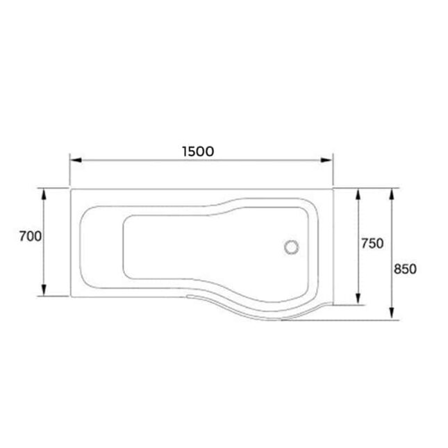 Titan Orbital 1500mm P Shape Shower Bath Left-Right Hand-Enclosure - Image 2