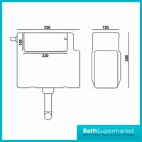 Dual Flush Concealed Toilet Cistern Front / Side Entry