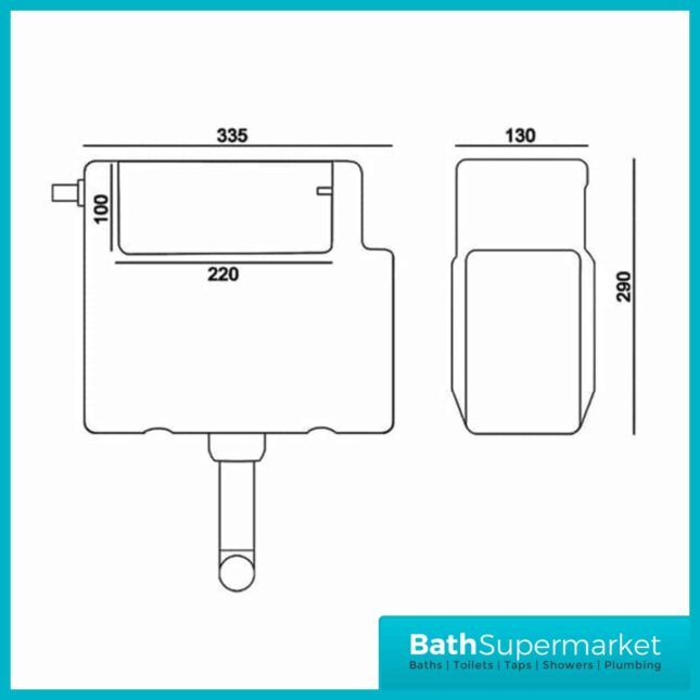 Dual Flush Concealed Toilet Cistern Front / Side Entry