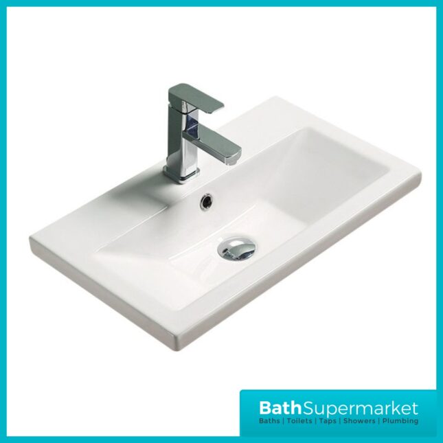 Kore Mono Wall Mounted Black Handle Vanity Unit & Basin 600mm