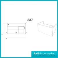 Kore Mono Wall Mounted Black Handle Vanity Unit & Basin 600mm