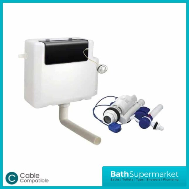 Porto Dual-Flush Concealed Cistern 4/6Ltr With Chrome Button