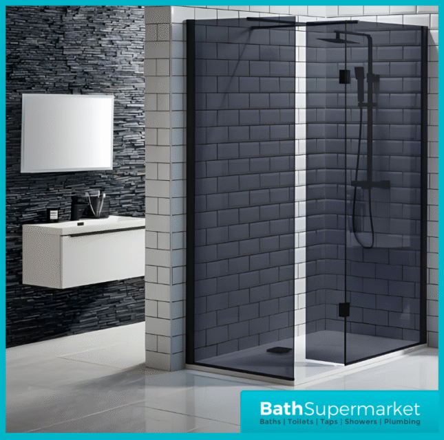 Celeste Muro 800mm Gloss White Basin & Unit Wall Black Handle