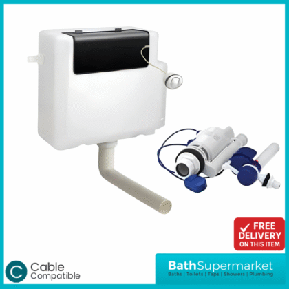 Porto Dual-Flush Concealed Cistern 4/6Ltr With Chrome Button