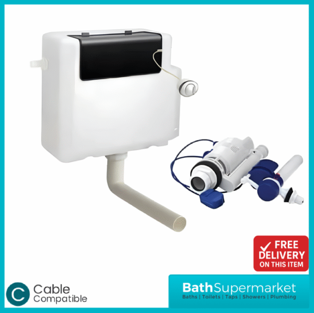 Porto Dual-Flush Concealed Cistern 4/6Ltr With Chrome Button