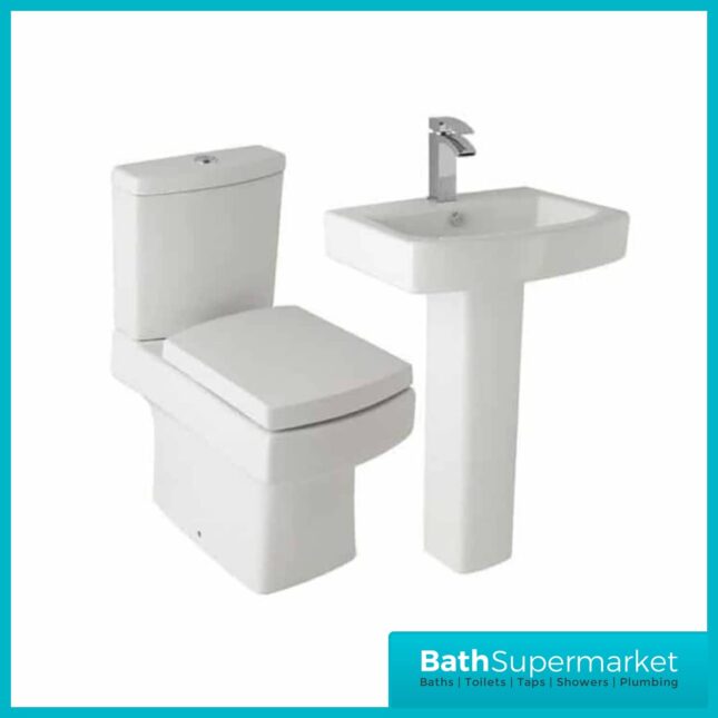 Cube Modern L Shaped Shower Bathroom Suite