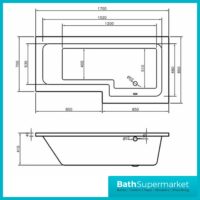 Cube Modern L Shaped Shower Bathroom Suite
