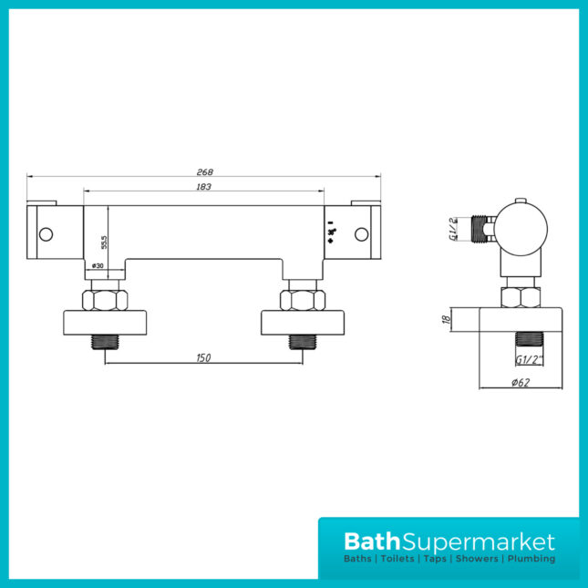 Middleton Round Exposed Shower Valve WRAS Approved-Barvalve002l