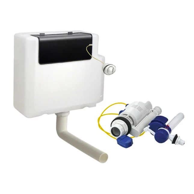 Porto Dual-Flush Concealed Cistern 4/6Ltr With Chrome Button - Image 7